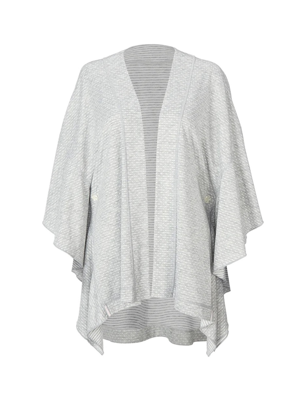 NWOT CAbi ATC Cape Light Gray Open-Front Poncho Cardigan